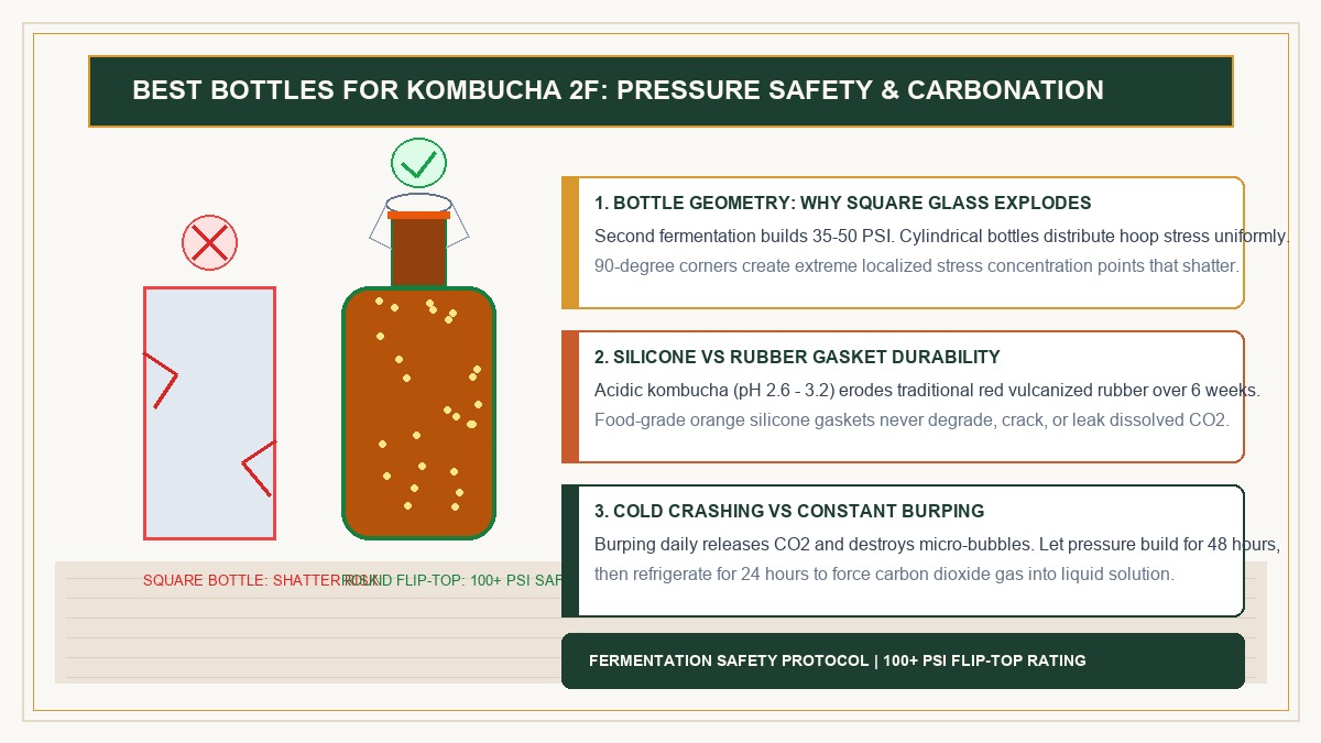 Best Bottles for Kombucha Second Fermentation: Pressure Safety and Gasket Guide