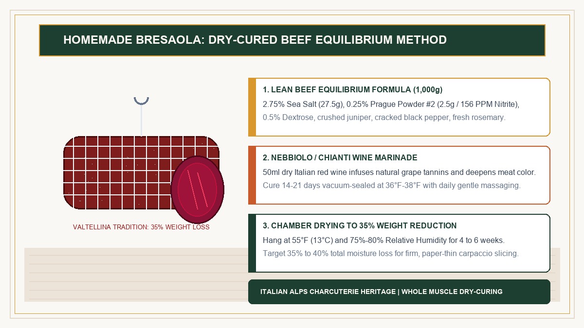 Homemade Bresaola Curing: Equilibrium Math and Chamber Drying Guide